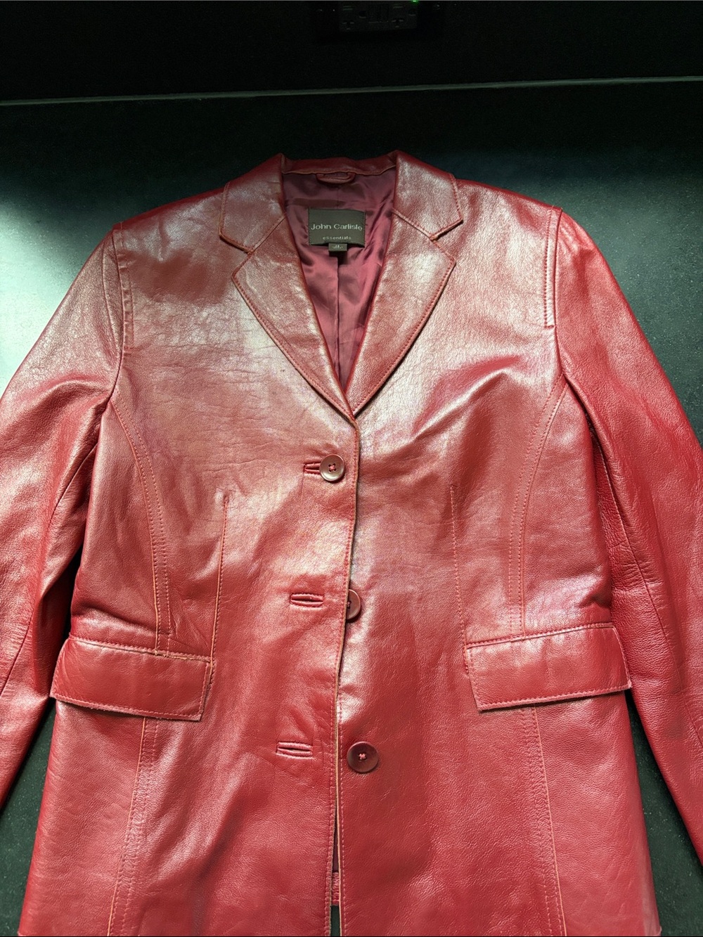 Carlisle Women's Red Leather Blazer